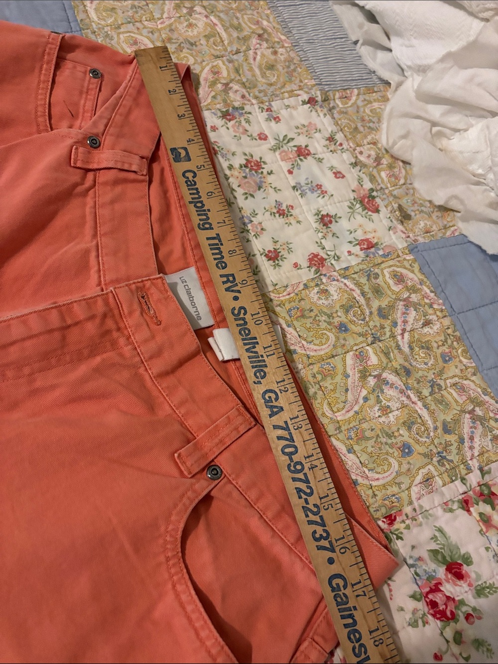 Liz Claiborne Coral-Orange Straight Leg Jeans - Picture 6 of 6